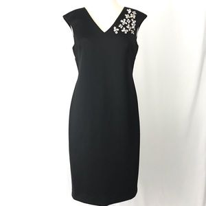 Calvin Klein Black Rhinestone Dress Sz 8